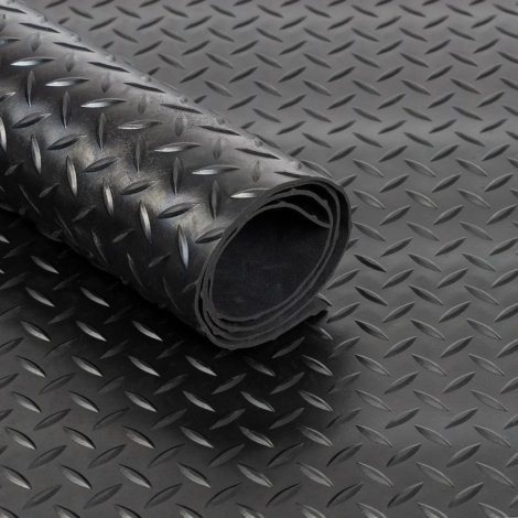 Black Rubber Matting Roll | Thick Heavy Duty Flooring Mat